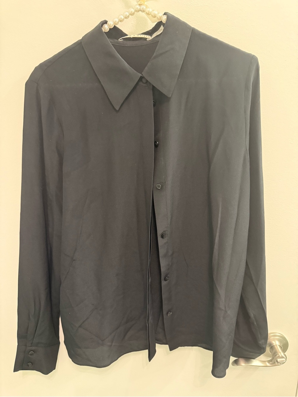 ALICE & OLIVIA BLACK BLOUSE L